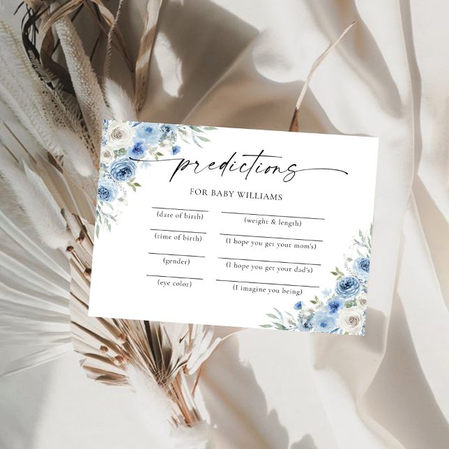 Cartão de previsão de Chá de fraldas de marfim azu (Criador carregado)