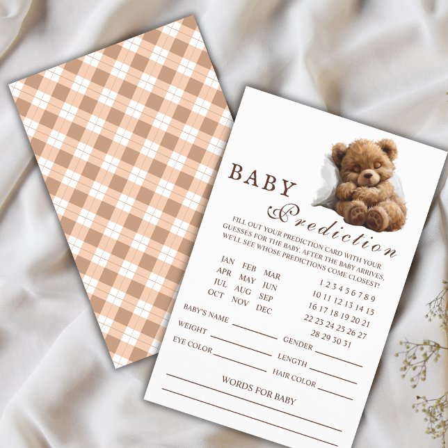 Cartão de Previsões de Bebê Urso Teddy Adormecido (Criador carregado)
