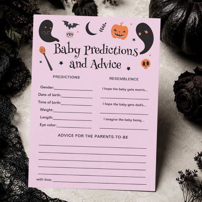 Cartão de Previsões de Chuvinha de Bebê no Hallowe (Criador carregado)