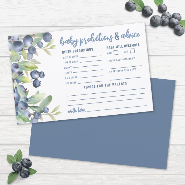 Cartão de Previsões de Conselhos para Chá de Bebê  (Berry Sweet Baby Shower Advice Predictions Card )
