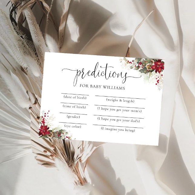 Cartão de previsões de Poinsettia Vermelha Natal (Criador carregado)