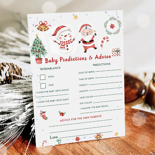 Cartão de Previsões e Conselhos para Bebê de Natal (Criador carregado)
