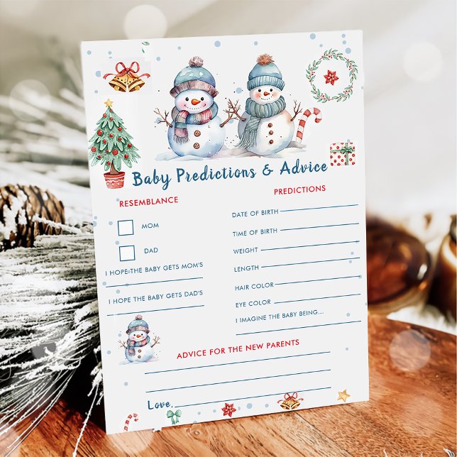 Cartão de Previsões e Conselhos para Bebê de Natal (Criador carregado)