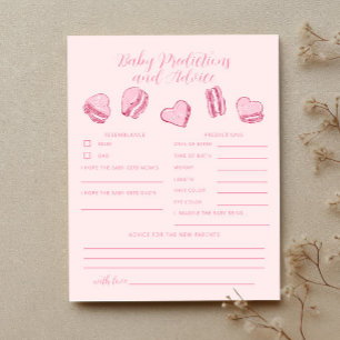 Cartão de Previsões e Conselhos para Bebê Pink Hea