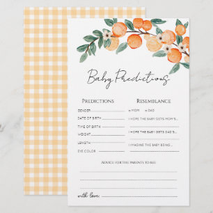cartão de previsões para chá de bebê Little Cutie