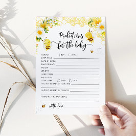 Cartão de previsões para o bebê abelha