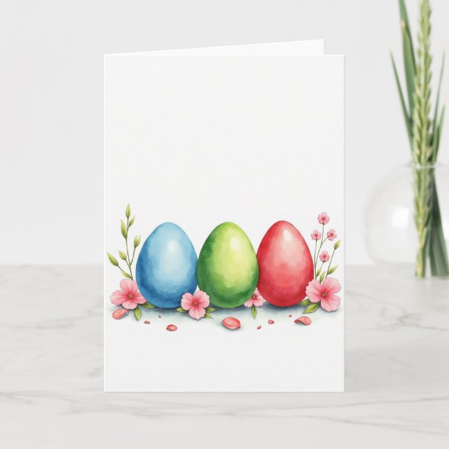 Cartão de Primavera com Aquarela Radiante (Frente)