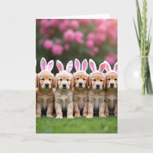 Cartão de Primavera com Cachorrinho Fofo
