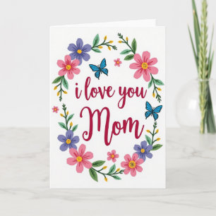 Cartão de Primavera 'Eu Te Amo Mãe'