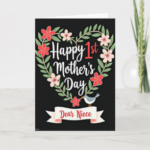 Cartão de Primeira Mãe Floral