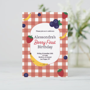 Cartão de primeiro aniversário Berry