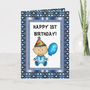 Cartão de primeiro aniversario feliz