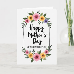 Cartão de Primeiro Dia das Mães Floral
