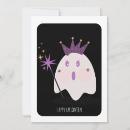 Cartão de Princesa Fantasma Fofa de Feliz Hallowee