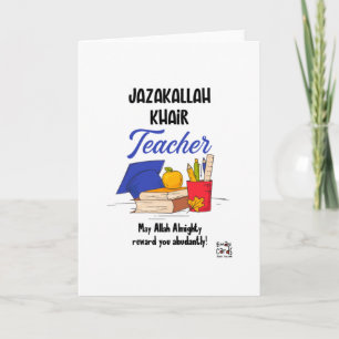 Cartão de Professor JazakAllah