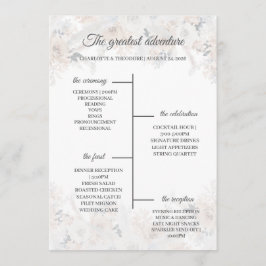 Cartão de Programa de Casamento Azul Poeirento Beg