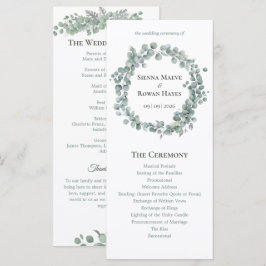 Cartão de Programa de Casamento Botânico Sage & St
