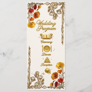 Cartão de Programa de Casamento California Poppy