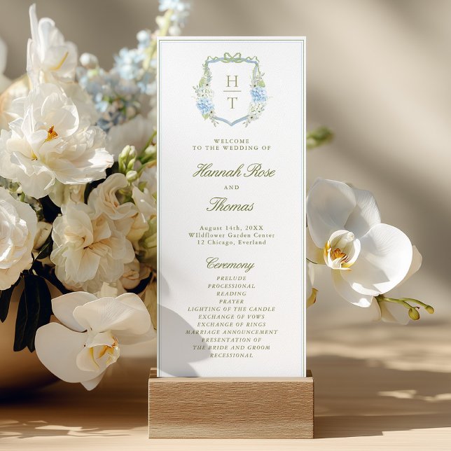 Cartão de Programa de Casamento com Crista de Hort (Criador carregado)