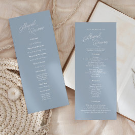 Cartão de Programa de Casamento com Letra Minima e