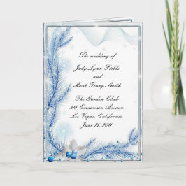 Cartão de Programa de Casamento de Natal de Invern