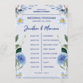 Cartão de Programa de Casamento – Design de Linha