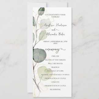 Cartão de programa de casamento floral econômico.