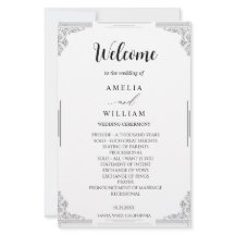 Cartão de Programa de Casamento Minimalista