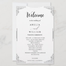 Cartão de Programa de Casamento Minimalista