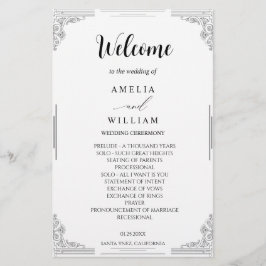 Cartão de Programa de Casamento Minimalista