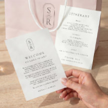 Cartão de Programa de Casamento Minimalista com Mo