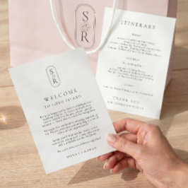 Cartão de Programa de Casamento Minimalista com Mo