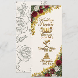 Cartão de Programa de Casamento New York Rose
