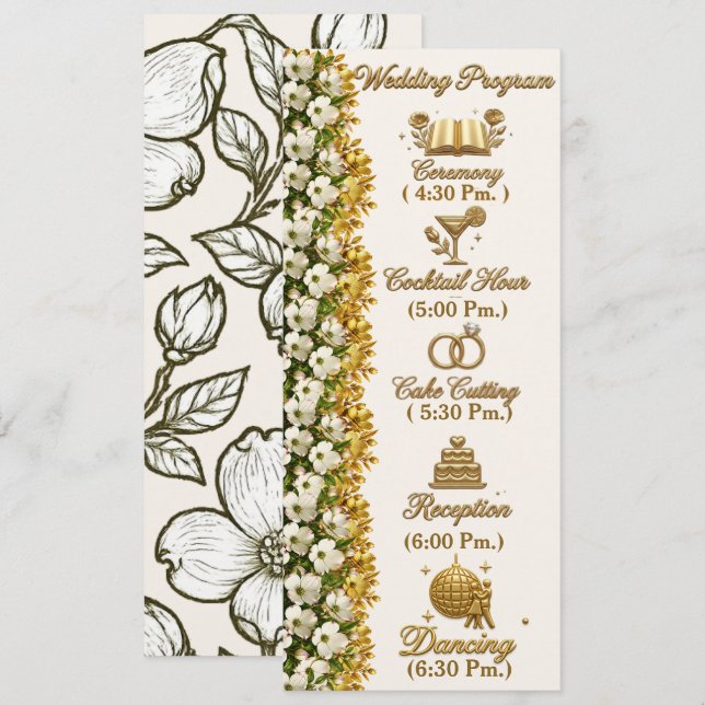 Cartão de Programa de Casamento North Carolina Dog (Frente/Verso)