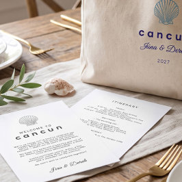 Cartão de Programa de Casamento Preto e Branco par