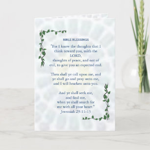 Cartão de promessa Jeremiah 29 BLESSINGS bíblia