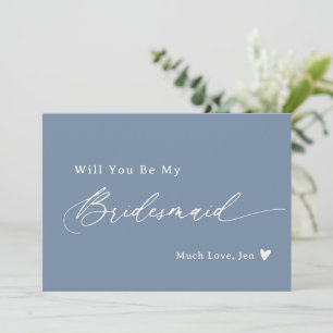 Cartão de Proposta Bridesmaid de Script Elegante A