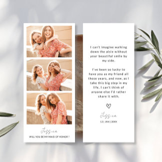 Cartão de Proposta Bridesmaid para Fita Fotográfic