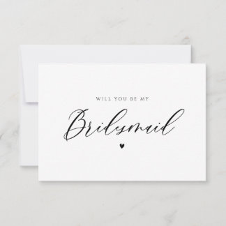 cartão de proposta da bridesmaid de script moderno