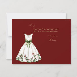Cartão de Proposta da Bridesmaid do Decor de Natal
