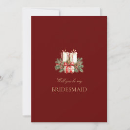 Cartão de Proposta da Bridesmaid do Decor de Natal