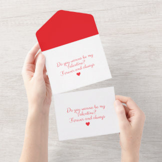 Cartão de Proposta de Amor Romântico