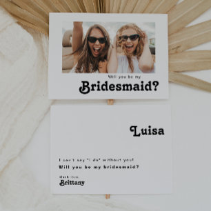 Cartão de Proposta de Bridesmaid Fotografia com Le