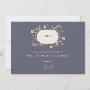 Cartão de Proposta de Bridesmaid Roxo de primaver