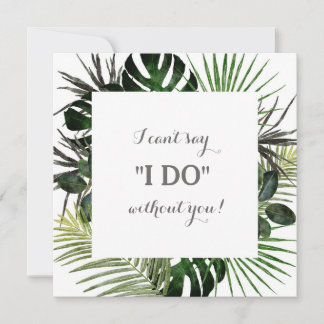 Cartão de Proposta de Bridesmaid Tropical com Foto