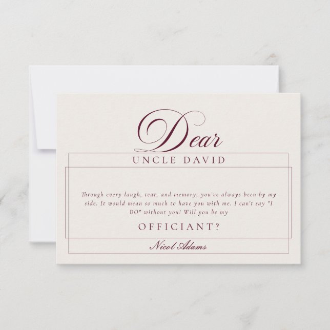 Cartão de Proposta de Casamento Classic Ivory Burg (Frente)