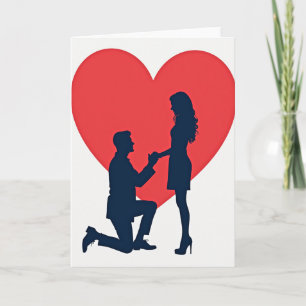 Cartão de Proposta de Casamento Romântico