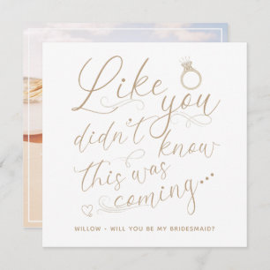 Cartão de Proposta de Colagem de Fotos Dourada Bri