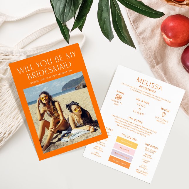 Cartão de Proposta de Dama de Honra com Paleta de  (Criador carregado)