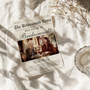 Cartão de Proposta de Dama de Honra de Jornal
